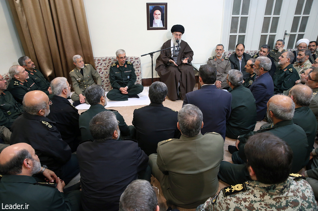 Ayatollah Khamenei in a New Year meeting with Iran’s top military brass