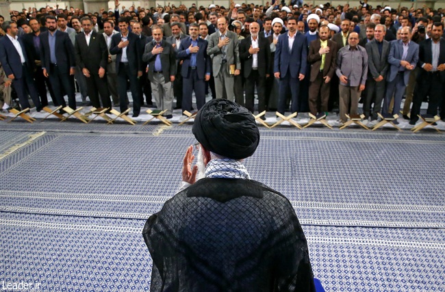 Ayatollah Khamenei attends a session of intimacy with the Holy Quran.