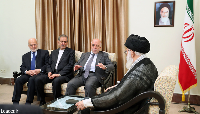 Ayatollah Khamenei receives Iraqi Prime Minister Haider al-Abadi and his entourage.