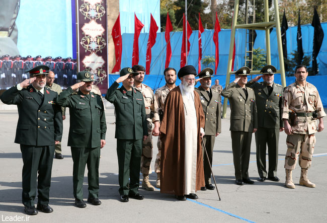 Ayatollah Khamenei attends an oath-taking and epaulet-awarding ceremony for Army cadets.