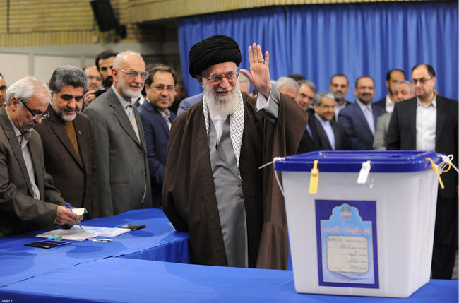 Ayatollah Khamenei casts his ballots in Iran’s parliamentary as well as Assembly of Experts elections.