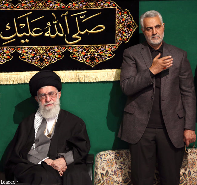 Ayatollah Khamenei and Major General Qassem Soleimani, commander of the Quds Brigades of the IRGC.