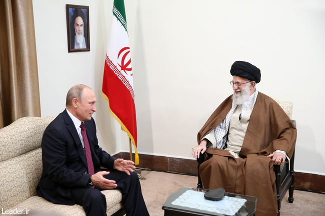 Ayatollah Khamenei meets with Russia's president and his accompanying delegation.