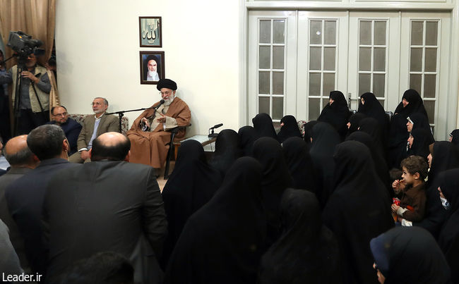 Ayatollah Khamenei in his weekly meetings with the martyrs’ families