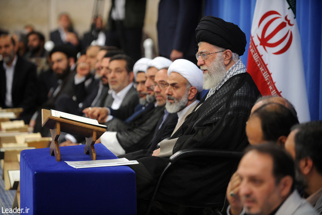 Ayatollah Khamenei attends the ceremony of familiarity with the Quran on the occasion of the Month of Ramadan.