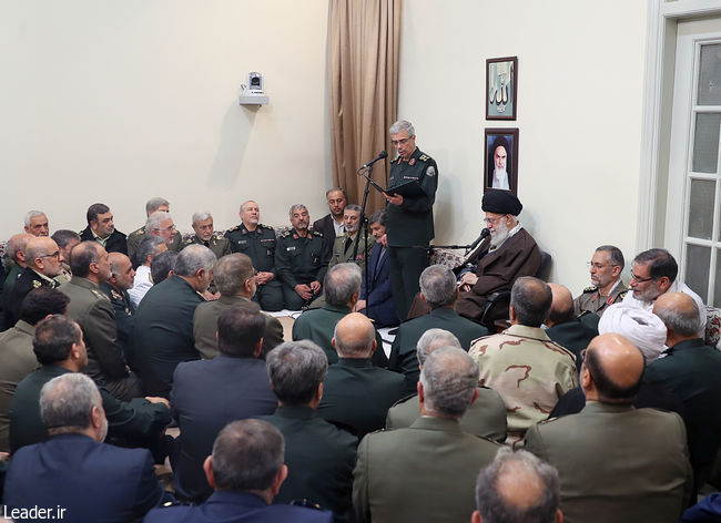 Ayatollah Khamenei meets with a group of the Armed Forces commanders