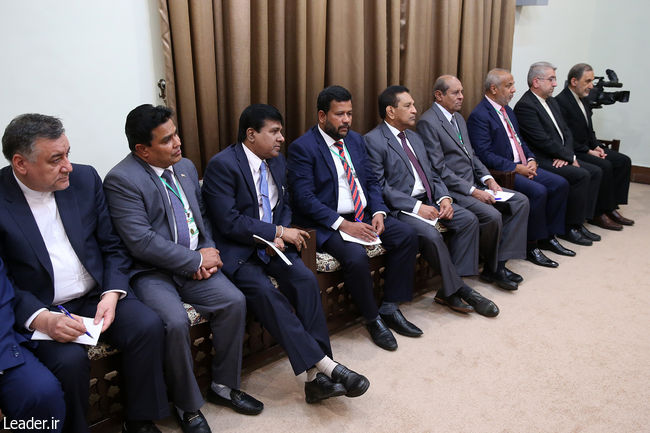 Sri Lanka Cumhurbaşkanı ve beraberindeki heyetin İslam İnkılabı Rehberi tarafından kabulü