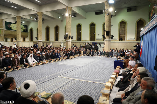 Ayatollah Khamenei in a Quranic meeting on the first day of the holy month of Ramadan