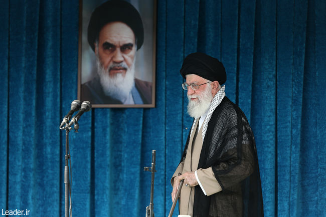 Ayatollah Khamenei leading Eid-al-Fitr prayers in Tehran